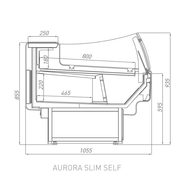 Витрина холодильная Brandford AURORA Slim 375 рыба на льду SELF