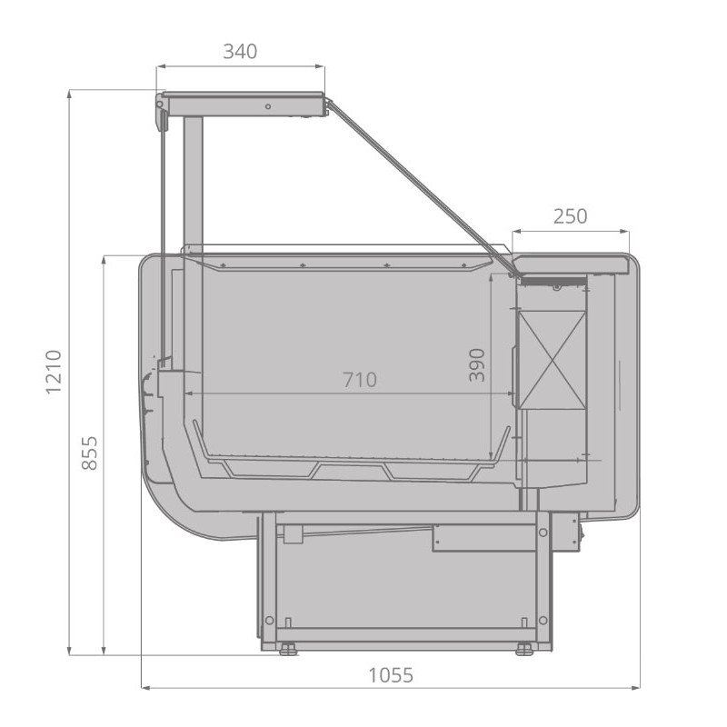 Витрина холодильная Brandford AURORA Slim SQ 190 низкотемпературная