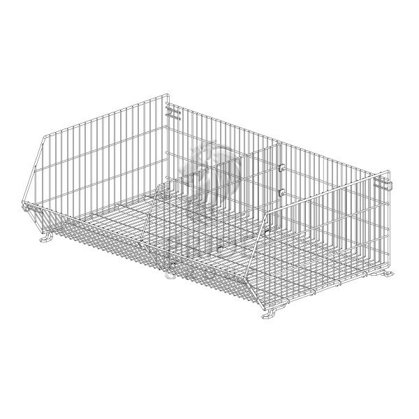 Корзина штабелируемая разборная с ножкой 1330х800 мм h 500 мм Цинк