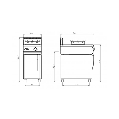 Плита газовая Ф1ДГ/800 (для WOK сковородок)