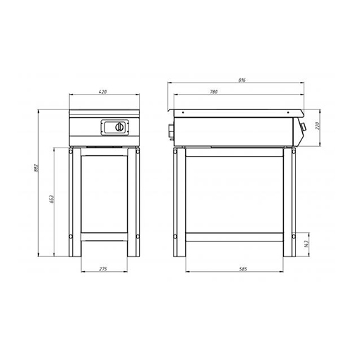 Плита индукционная Ф1ИП/800 (на подставке, для WOK, с краном)