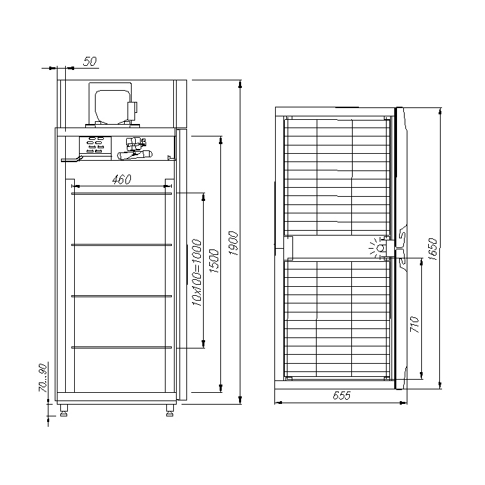 Шкаф холодильный Carboma R1120 INOX