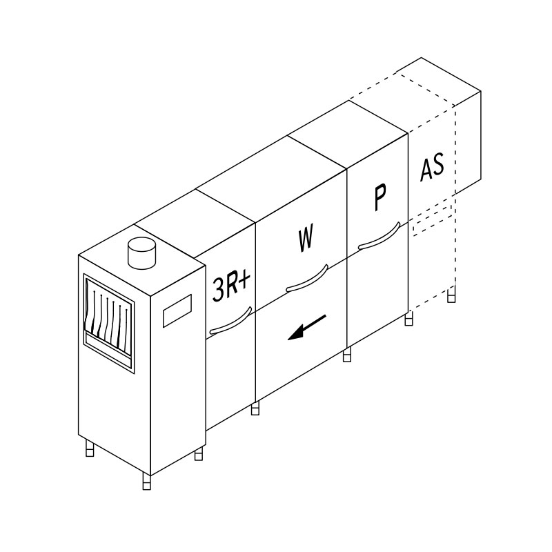 Машина посудомоечная конвейерная DIHR RX 300 AS