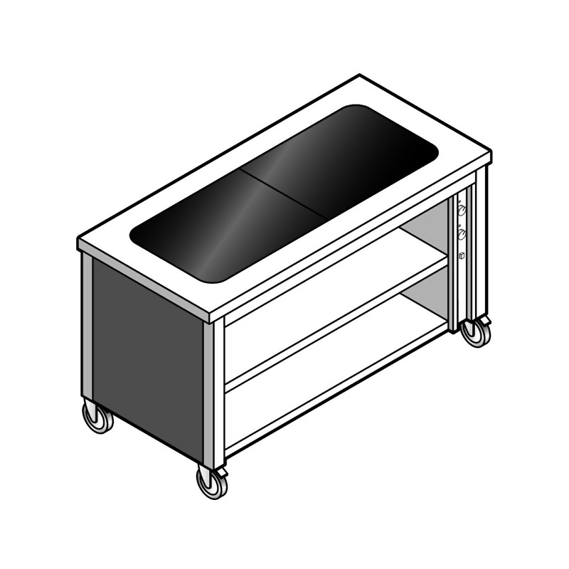 Прилавок для 1 и 2 блюд EMAINOX EGVC 15 8035061 с подогреваемой поверхностью на шкафу