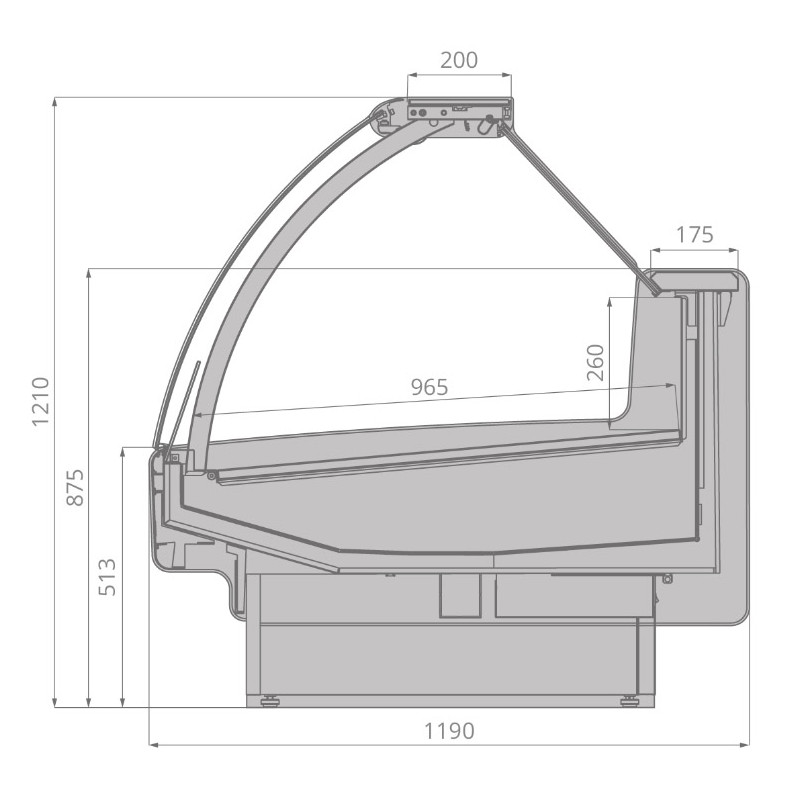 Витрина Brandford AURORA 125 тепловая